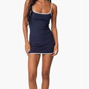 Contrast trim mini dress